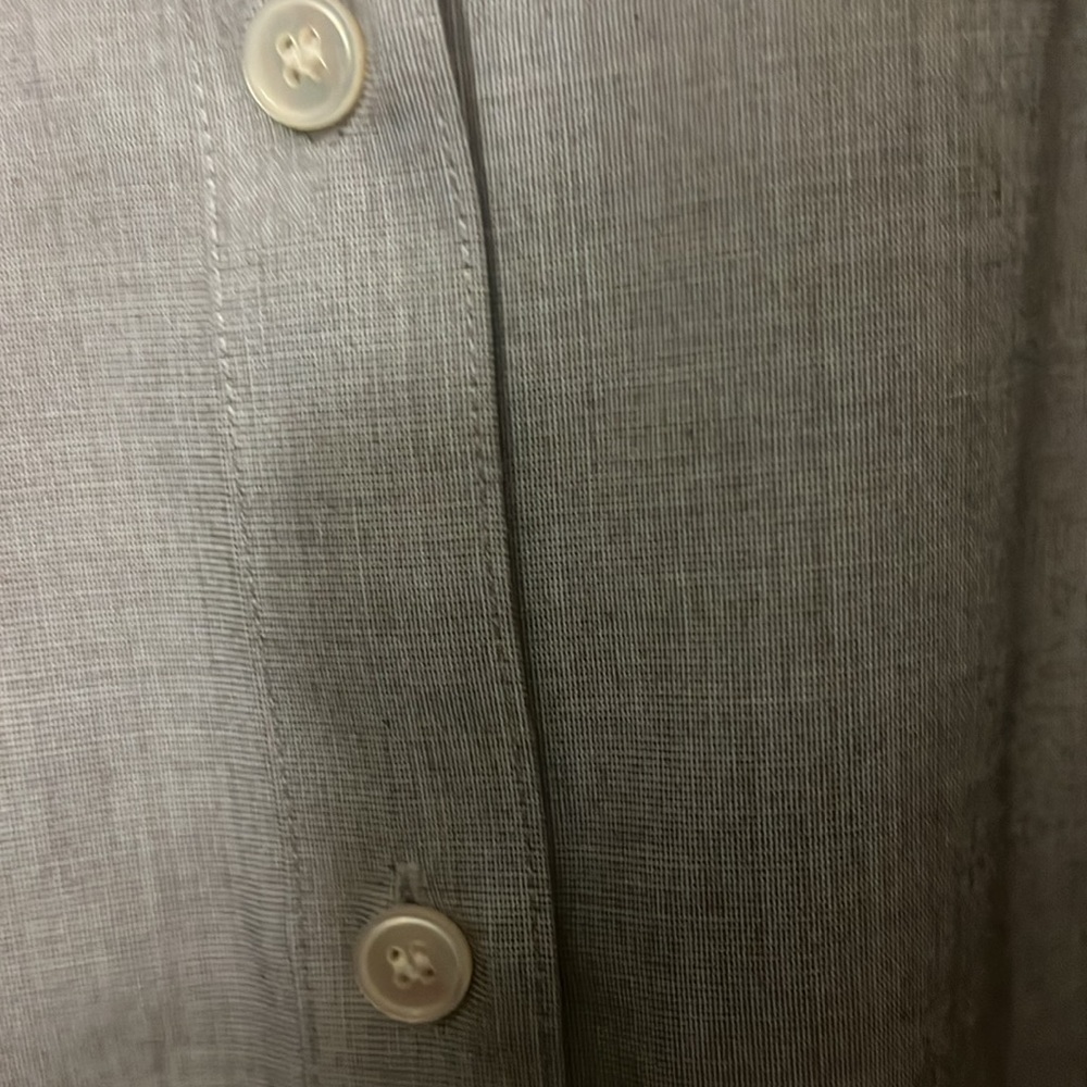 Talbots size 16 wrinkle resistant gray boyfriend shirt bottom down old money - Picture 4 of 7